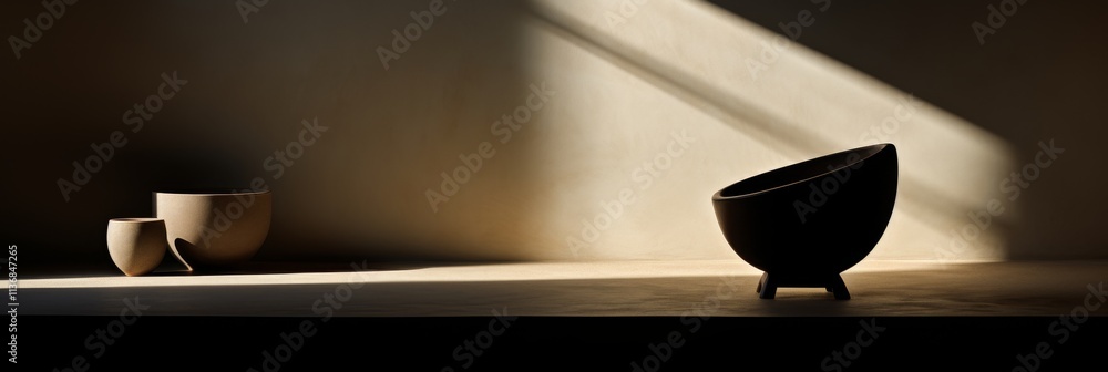 Poster exploring light and shadow an abstract composition of varied shades of black with lines and shapes