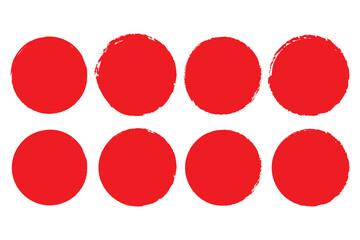 Round brush strokes vector. Painted rounds collection. Grunge text boxes or textured backgrounds set.