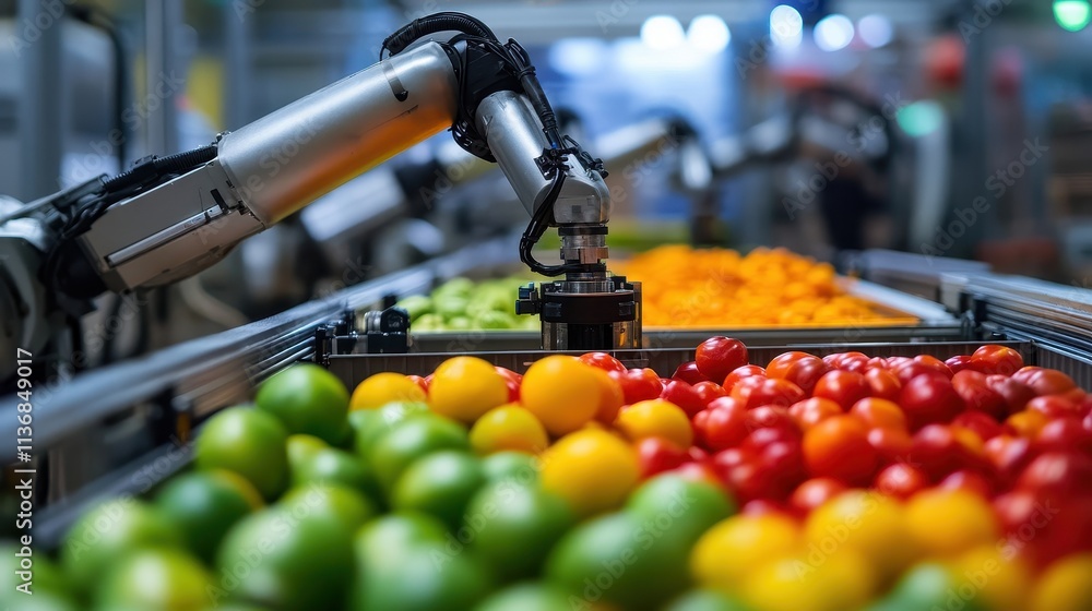 Leinwandbilder automated sorting in high-tech produce processing with robotic precision