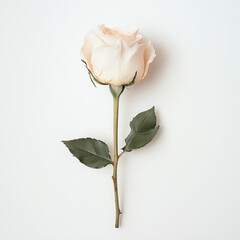 Pastel pink rose on a white background wallpaper