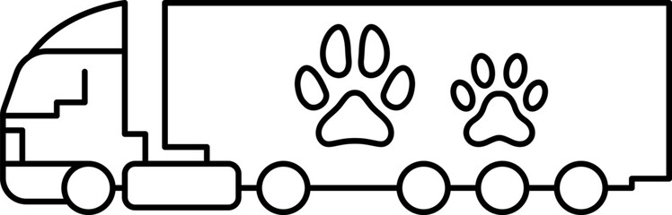 Fototapeta premium Animal delivery, pet cargo, pet transport, pets shipping, pet delivery vector image, pet transportation, pets travel icon.