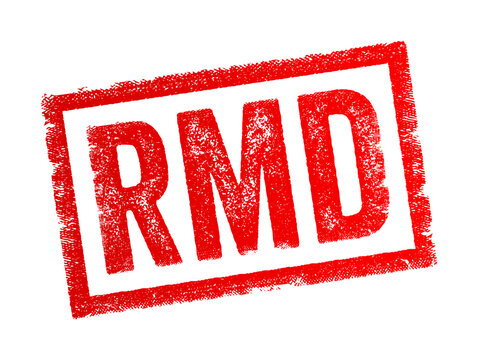 RMD abbreviation stands for Required Minimum Distribution, Remote Monitoring Device, Resource Management Directive, acronym text concept stamp