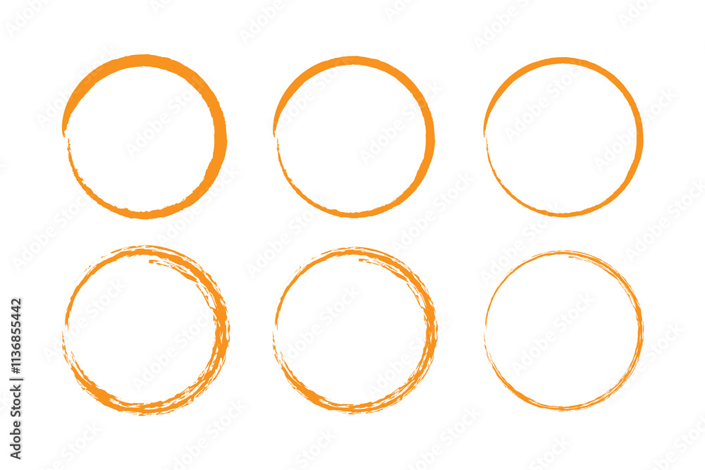 Poster grunge circle brush. vector isolated web elements. ink frames set. black abstract grunge circle. vec