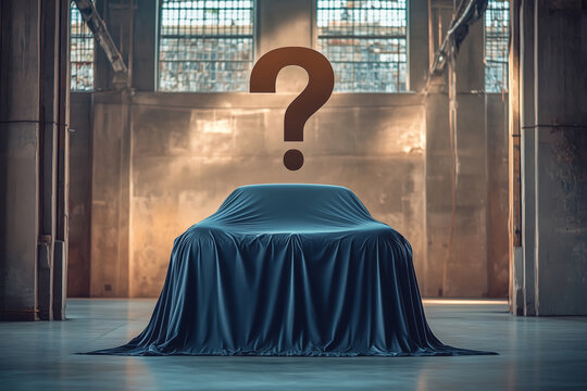 Mysterious vehicle concealed beneath layers in an abandoned warehouse space