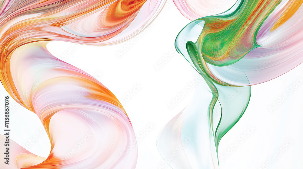 Poster colorful abstract smoke creating swirling and flowing patterns