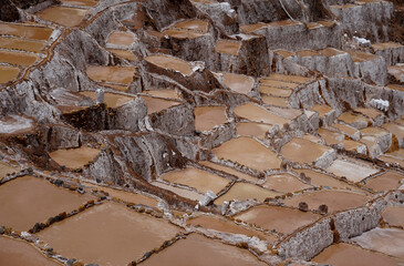 Salt ponds near Maras in Sacred Valley of Peru