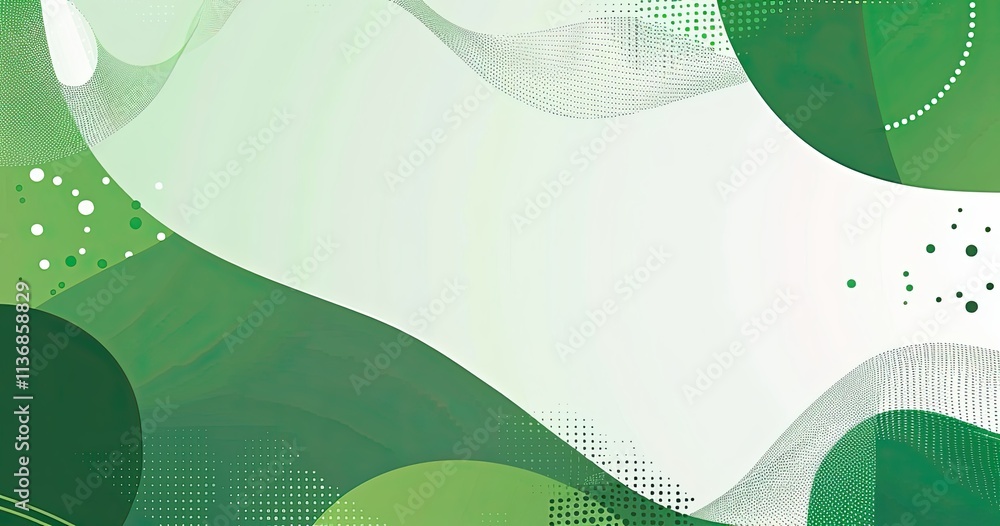 Poster abstract green wave design with smooth shapes and textures, ideal for backgrounds or graphics.