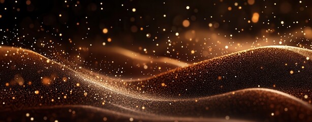 Obraz premium Luxurious mocha mousse gradient background with delicate gold accents creating an elegant space for presentation text Holiday Bokeh Background