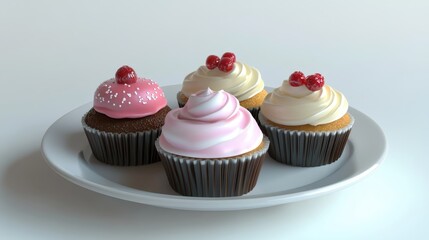 cupcakes on a plate on a white background