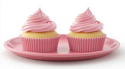 cupcakes on a plate on a white background