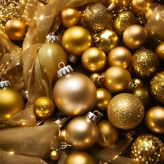 Merry Christmas, balls, lights, gold- 38