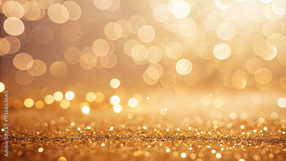 Poster golden bokeh blur abstract background with soft shimmering lights, perfect for festive designs, eleg