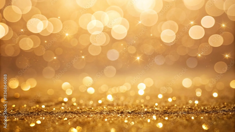 Poster golden bokeh blur abstract background with soft shimmering lights, perfect for festive designs, eleg