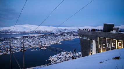 The view from Fjellheisen Viewpoint in Tromso, Norway
