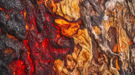 Fototapete Rund Cracked lava background. BBQ background. Burned scratched surface. Smoking volcano surface background. Grunge texture overlay © Ksenia