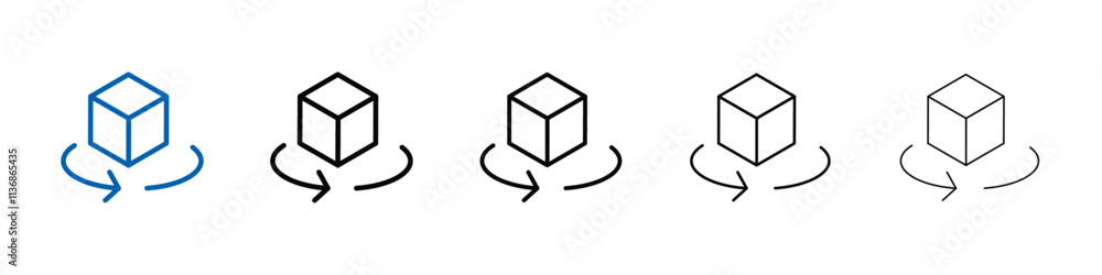 Poster 3D icon Outline vector logo for web ui