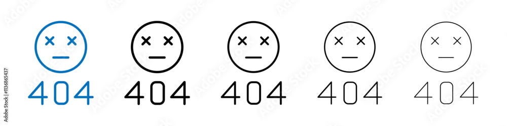 Aufkleber 404 error icon outline vector logo for web ui