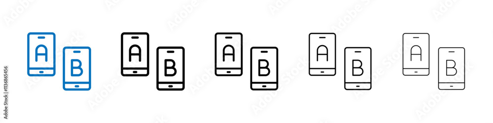 Aufkleber A B testing icon Outline vector logo for web ui