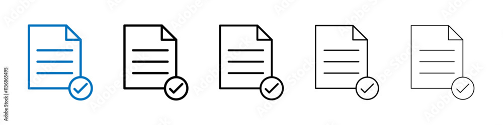 Aufkleber Accept document icon Outline vector logo for web ui