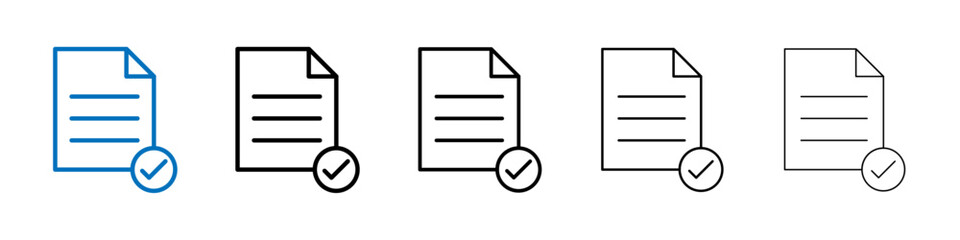 Accept document icon Outline vector logo for web ui