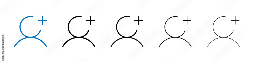 Poster Add a new user icon Outline vector logo for web ui