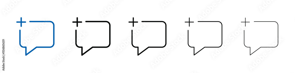 Poster add chat icon outline vector logo for web ui
