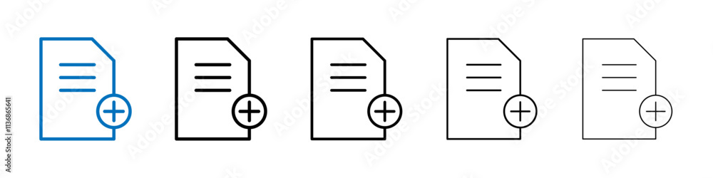 Poster Add document icon Outline vector logo for web ui