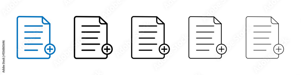 Aufkleber add document icon outline vector logo for web ui