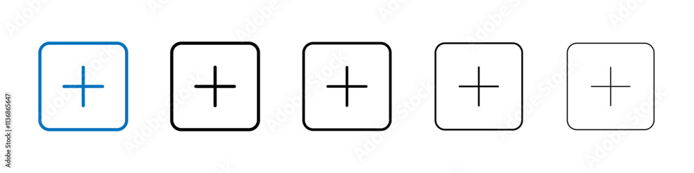 Poster add icon outline vector logo for web ui
