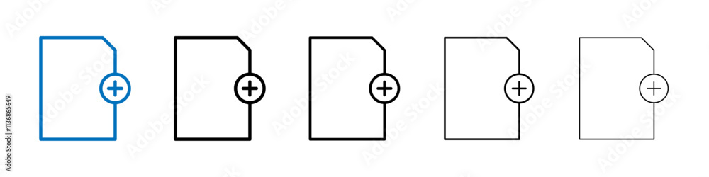 Aufkleber add document icon outline vector logo for web ui