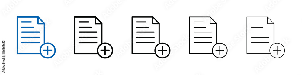 Poster Add new document icon Outline vector logo for web ui