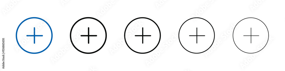 Aufkleber Add new icon Outline vector logo for web ui