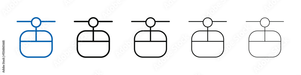 Poster aerial tramway icon outline vector logo for web ui