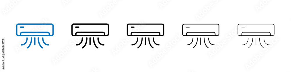 Poster air conditioner icon outline vector logo for web ui