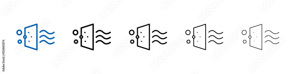 Poster air purification outline vector logo for web ui