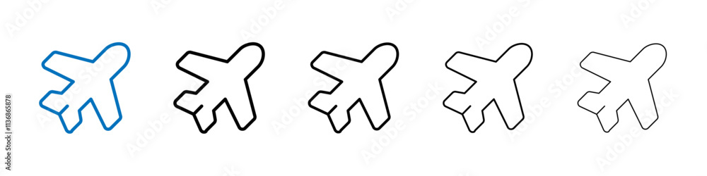 Poster airplane icon outline vector logo for web ui