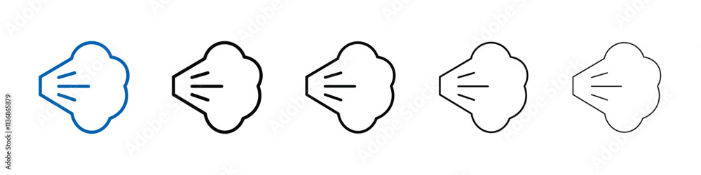 Poster air spray cloud icon outline vector logo for web ui