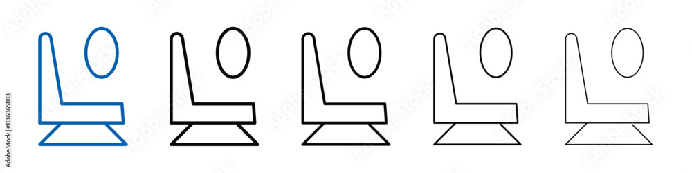 Poster airplane seat icon outline vector logo for web ui
