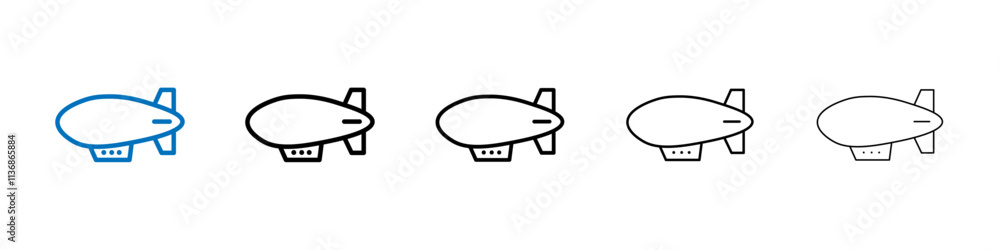 Poster Airship icon Outline vector logo for web ui