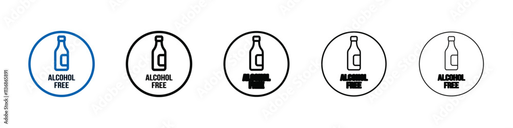 Poster alcohol free icon outline vector logo for web ui