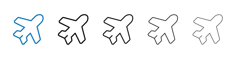 Airplane icon Outline vector logo for web ui