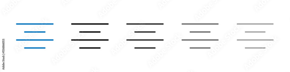 Poster align center icon outline vector logo for web ui