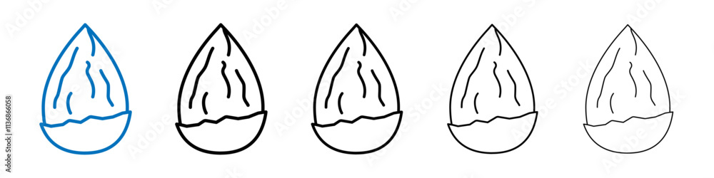 Poster almond icon outline vector logo for web ui