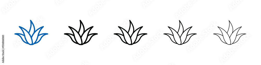 Poster aloe vera icon Outline vector logo for web ui