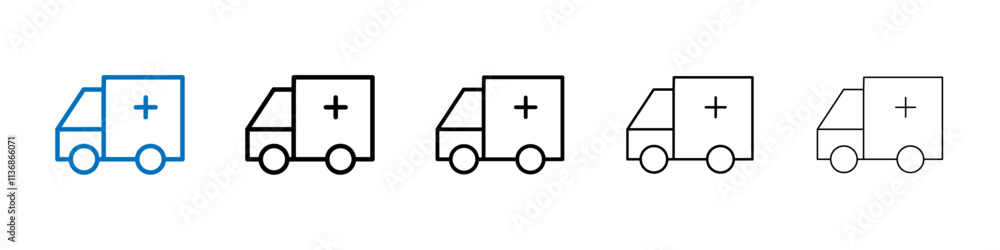 Poster ambulance icon outline vector logo for web ui