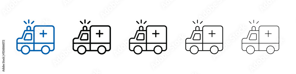 Aufkleber ambulance icon outline vector logo for web ui