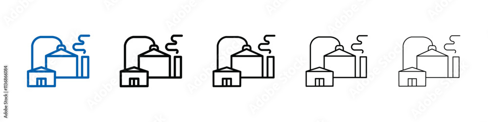 Aufkleber anaerobic digestion biomass icon outline vector logo for web ui