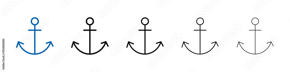 Aufkleber anchor icon outline vector logo for web ui