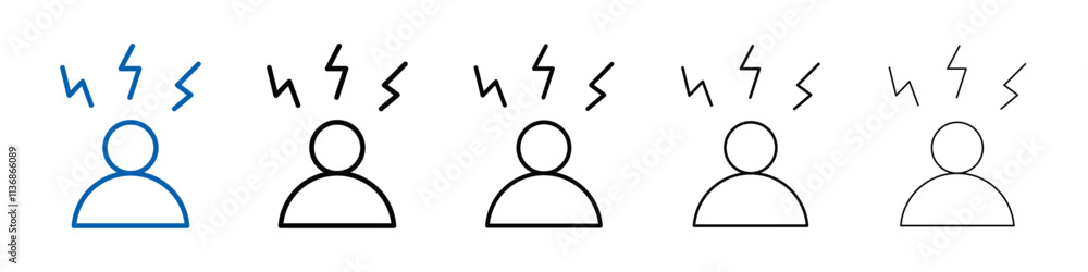 Poster Angry person icon Outline vector logo for web ui