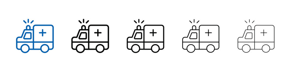 Ambulance icon Outline vector logo for web ui